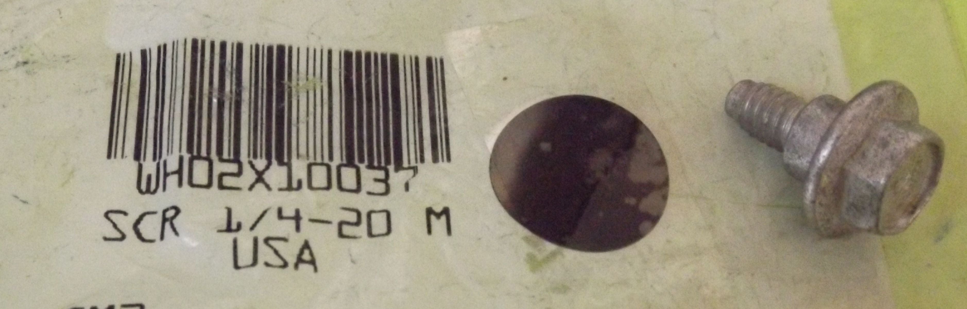 GE WASHER WH02X10037 SCREW 1/4 (NEW) GE WASHER WH02X10037 SCREW 1/4 (NEW)